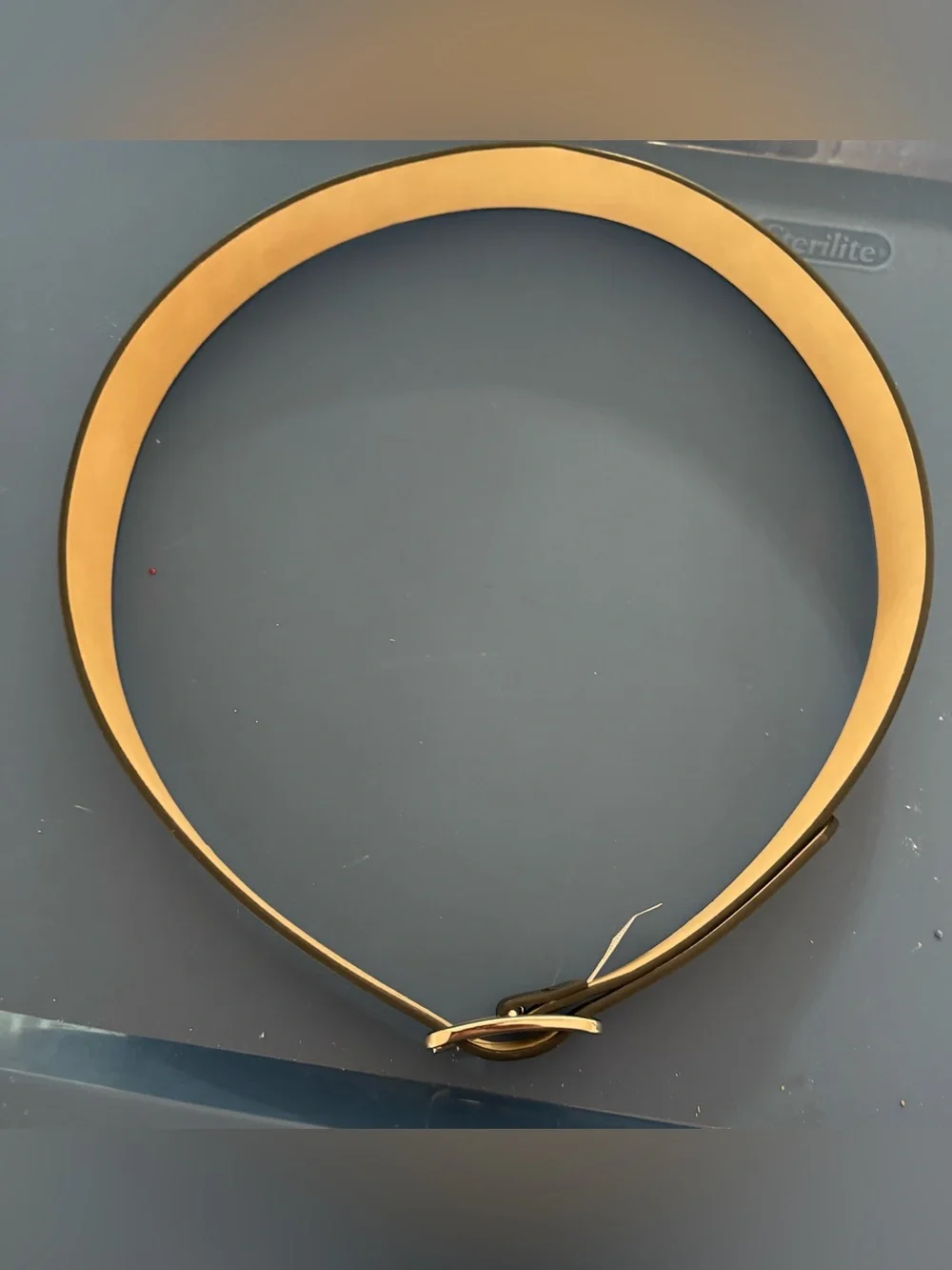 Classic Black Leather Belt with Gold Buckle